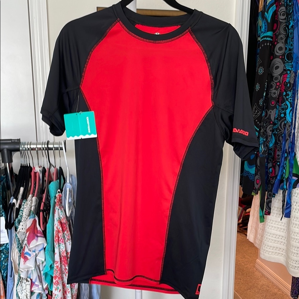 Sea Doo Lava Red & Black Rash Guard with Sun Protection